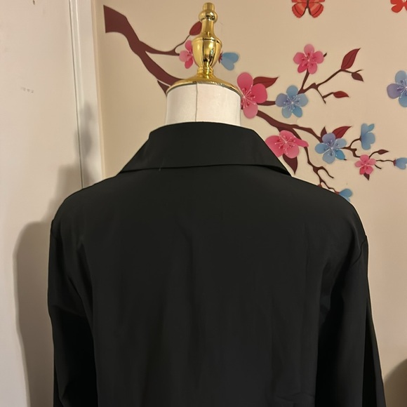 SHEIN | Black Long Sleeved Buttoned Up Shirt Size Small - Picture 4 of 5